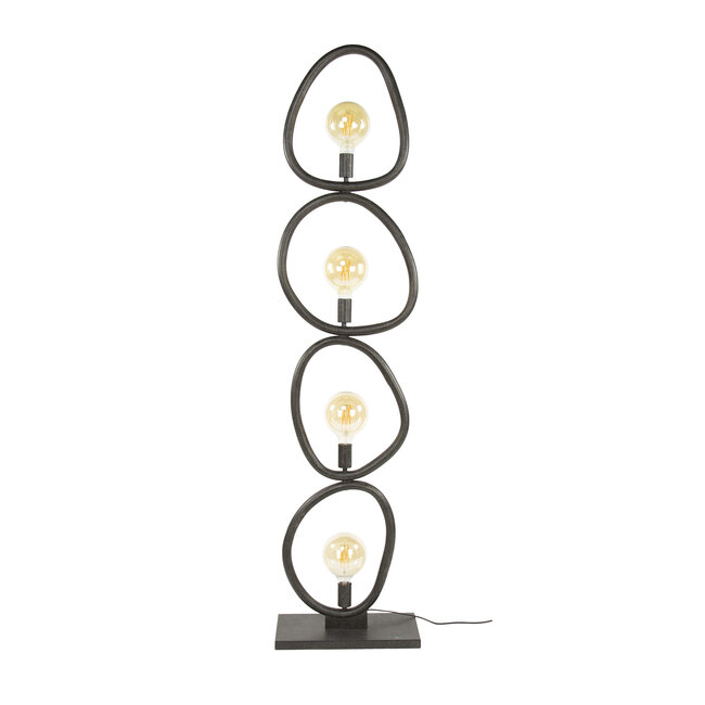 Vloerlamp 4L Pebble - Zwart - Metaal - 40x20x165 cm