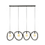Hanglamp 4 Lichtpunten Pebble - Zwart - Metaal - 140x8x150 cm