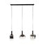 Hanglamp Chroom Glas Zwart Metaal - Zenith 3-Lichts