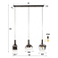 Hanglamp Smoke Chroom Glas 3 Lichtpunten - Zenith