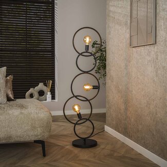 PS-Collection Vloerlamp Artic Zwart Metaal 3 Lichtpunten - Loop