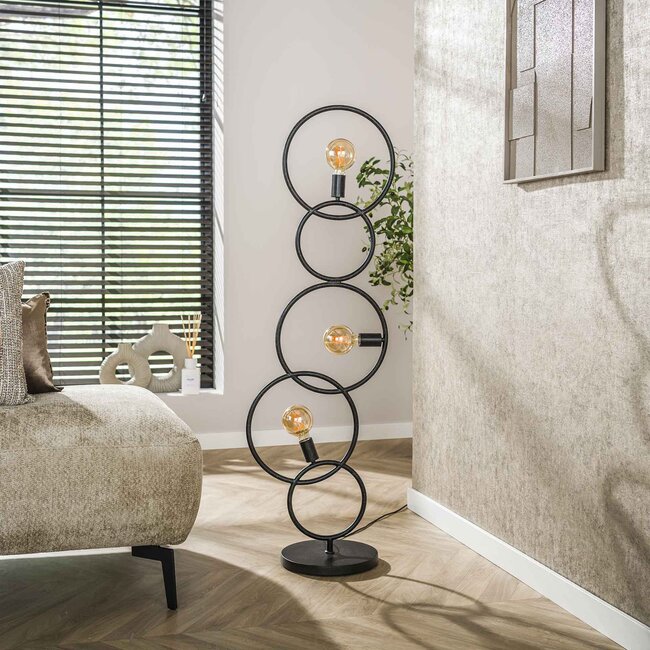Vloerlamp Artic Zwart Metaal 3 Lichtpunten - Loop