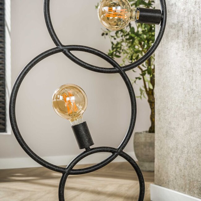 Vloerlamp Artic Zwart Metaal 3 Lichtpunten - Loop