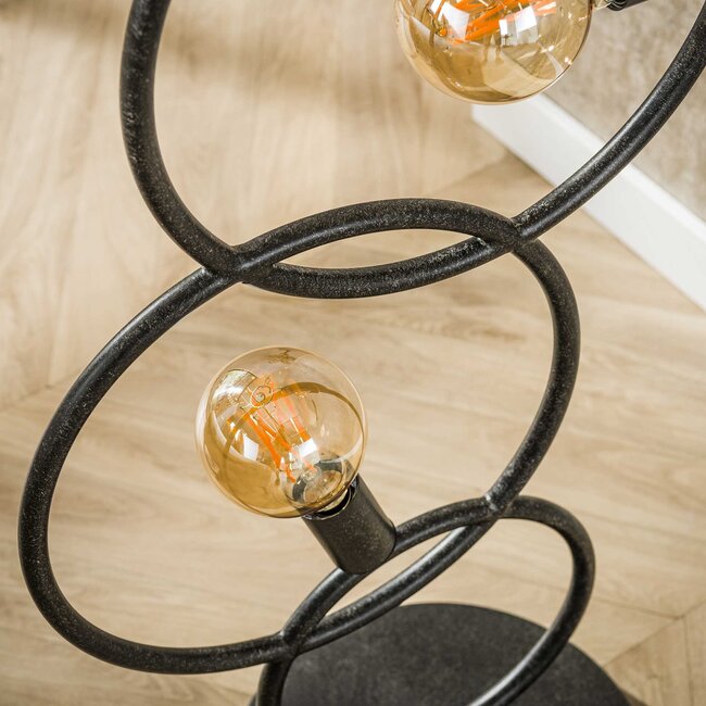 Vloerlamp Artic Zwart Metaal 3 Lichtpunten - Loop