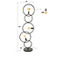 PS-Collection Vloerlamp Loop 3L - Zwart - Metaal - 44x30x140 cm