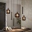 Hanglamp Sienna Bruin Glas Brons Metaal - 7-Lichts