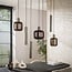 Hanglamp Sienna Bruin Glas Brons Metaal - 7-Lichts