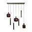 Hanglamp Bruin Glas Brons Metaal 7-lichts - Bronza