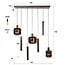 Hanglamp Sienna Bruin Glas Brons Metaal - 7-Lichts