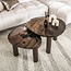 Salontafel Eclipse M - Koper Antiek - Glas/Aluminium - 62x45x40 cm