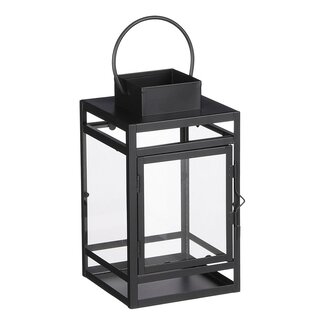 Lantaarn Storm - Metaal/Glas - Zwart - 14x13x23 cm