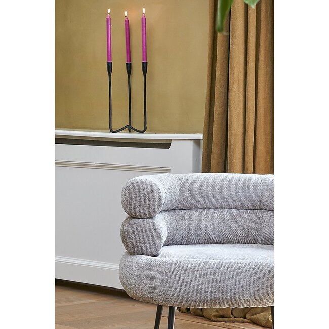 Kandelaar Oslo 3-arm - Metaal - Zwart - 17x18x34 cm