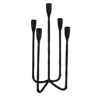 Kandelaar Oslo - Metaal - Zwart - 23x23x44 cm