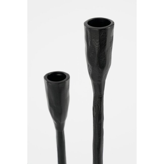 Kandelaar Oslo - Metaal - Zwart - 23x23x44 cm