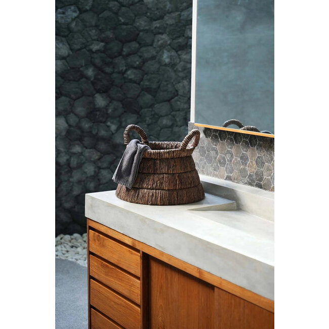 Mand met Handvatten - Bananenblad - Naturel - 42x42x31 cm