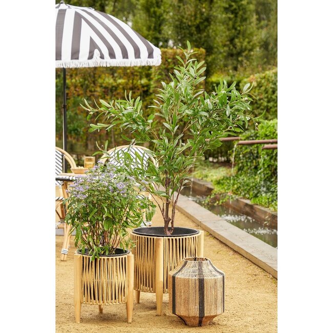 Lantaarn Liliano - Jute - Naturel/Zwart - Ø30 x 36 cm