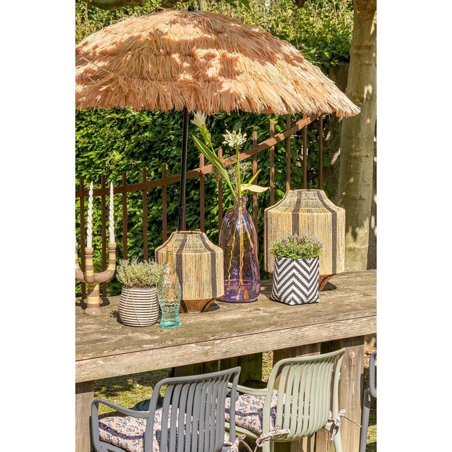 Lantaarn Liliano - Jute - Naturel/Zwart - Ø30 x 36 cm