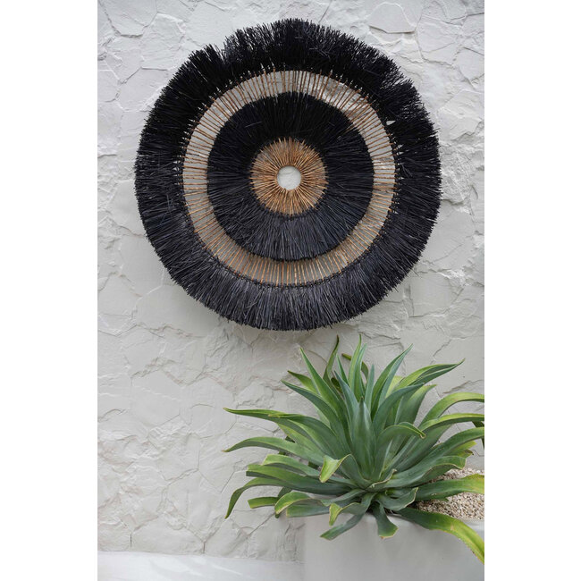 Wanddecoratie XL Maurea - Bananenblad - Zwart - Ø110 cm