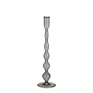 Glazen Kandelaar - Donkergrijs - Ø9 x 33 cm