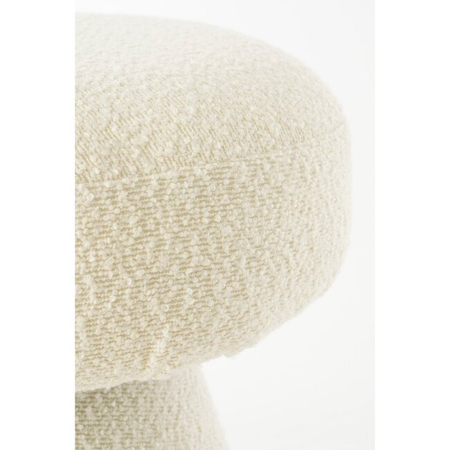 Poef - Off White - Bouclé - Ø49 x 46 cm
