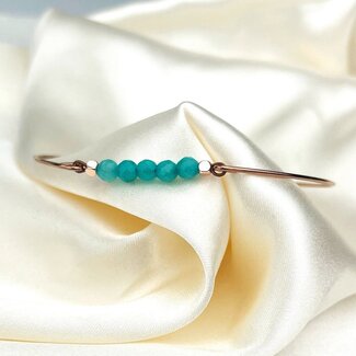 Turquoise Bangle - Roséverguld - Minimalistisch Edelsteen Sieraad