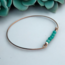Turquoise Edelsteen Bangle - Rosé Goud/Zilver/Goud