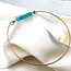 Turquoise Edelsteen Bangle - Rosé Goud/Zilver/Goud