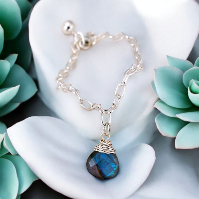 Labradoriet Armband 925 Zilver - Edelsteen Sieraad