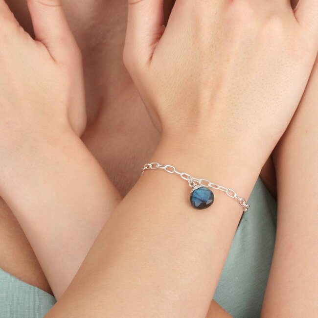 Labradoriet Armband 925 Zilver - Edelsteen Sieraad
