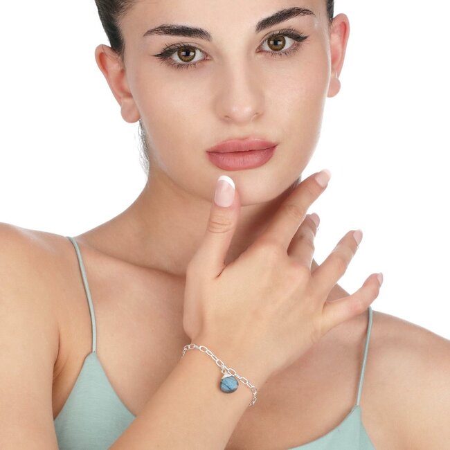 Labradoriet Armband 925 Zilver - Edelsteen Sieraad