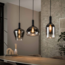 Hanglamp 3L Zenith - Zwart/Chroom - Metaal/Glas - 105x28x150 cm