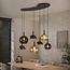 Hanglamp Glas Amber Bruin Brons - Cluster 7-lichts