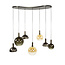 Hanglamp Amber Bruin Glas Brons 7-Lichts - Cluster