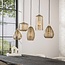 Hanglamp Smoke Bruin Glas 5 Lichtpunten - Stripe