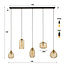 PS-Collection Glazen Hanglamp Stripe - Smoke Bruin - 5-Lichts - Horizontaal - 126 cm