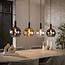 Hanglamp Amber Glas Chroom 4 Lichtpunten - Sfera