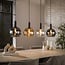 PS-Collection Hanglamp Amber Glas Chroom 4 Lichtpunten - Sfera