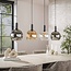 Hanglamp Amber Glas Chroom 4 Lichtpunten - Sfera