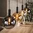 Hanglamp Amber Glas Chroom 4 Lichtpunten - Sfera