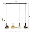 Hanglamp Amber Glas Chroom 4 Lichtpunten - Sfera