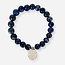 Lapis Lazuli Edelsteen Armband met Bloem des Levens Bedel