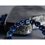 Lapis Lazuli Edelsteen Armband met Bloem des Levens Bedel