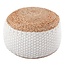 Jute Poef Rond - Naturel Wit - Handgemaakt