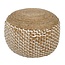 Jute Poef Rond - Naturel of Naturel Wit - Handgemaakt