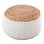 Jute Poef Rond - Naturel of Naturel Wit - Handgemaakt