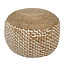 Jute Poef Rond - Naturel of Naturel Wit - Handgemaakt
