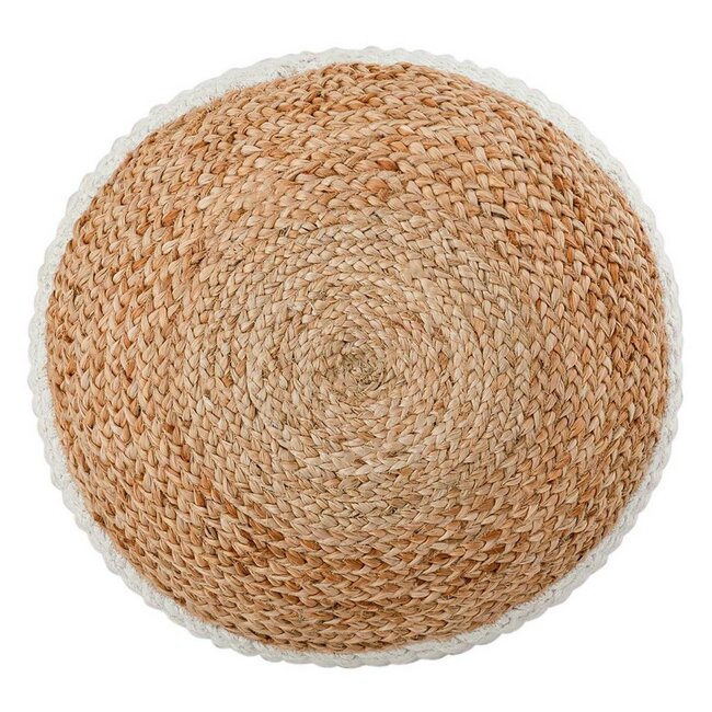 Jute Poef Rond - Naturel of Naturel Wit - Handgemaakt