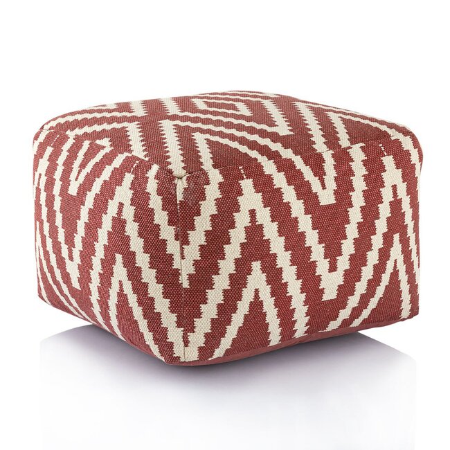 Zitpoef - Vloerkussen Kelim - Handgeweven Katoen - Zwart