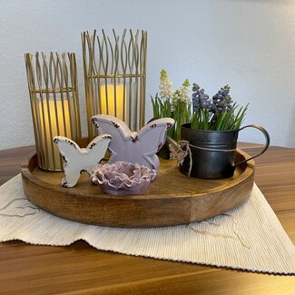 Gouden Windlichten - Set van 2 - Aluminium & Glas