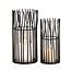 Windlicht Set van 2 - Zilver of Zwart - Met Glazen Inzet